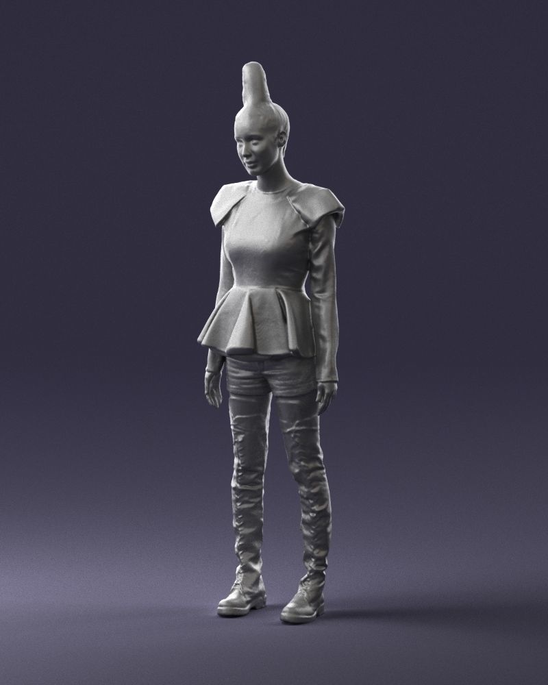 Glamorous brunette in a dress and boots 0223 3D Print Ready 3D print model_31