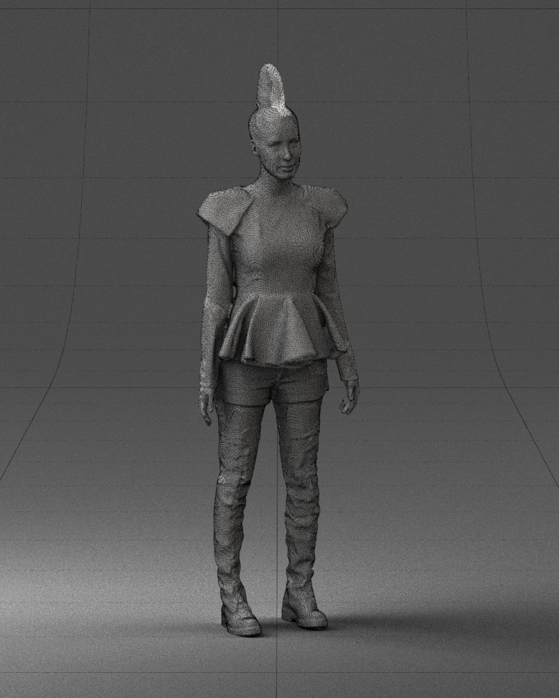 Glamorous brunette in a dress and boots 0223 3D Print Ready 3D print model_8