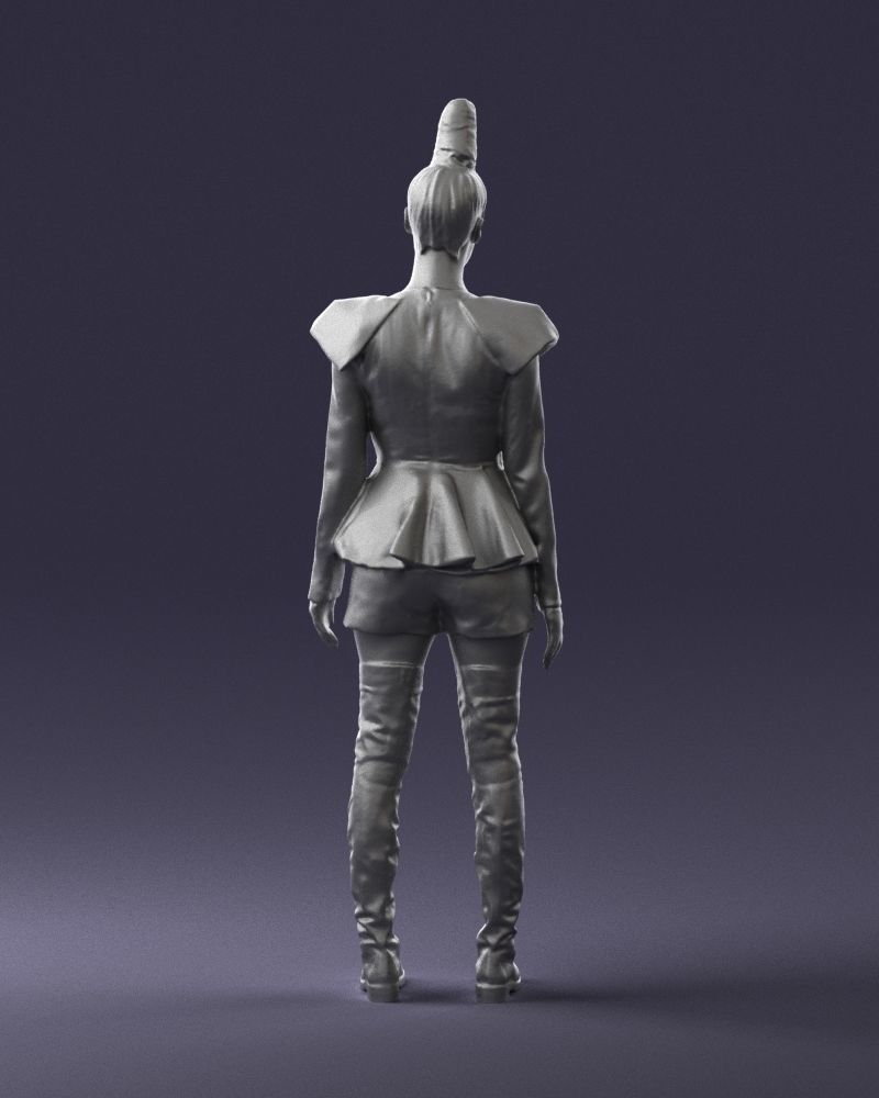 Glamorous brunette in a dress and boots 0223 3D Print Ready 3D print model_19