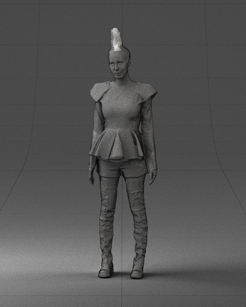 Glamorous brunette in a dress and boots 0223 3D Print Ready 3D print model_35