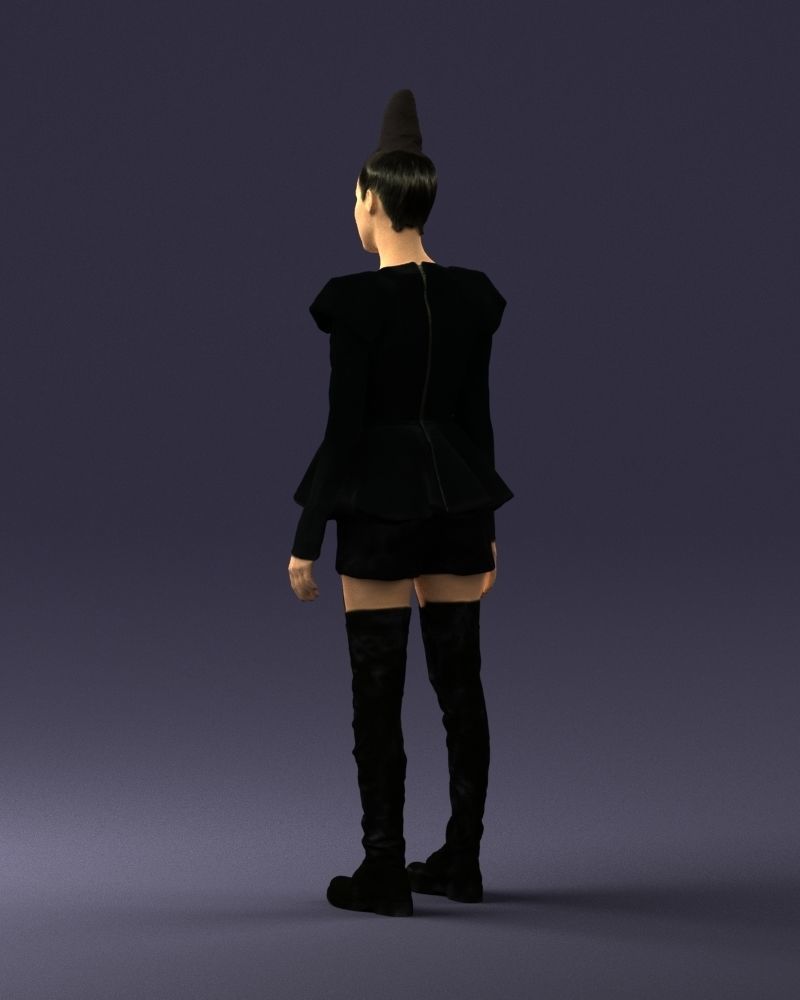 Glamorous brunette in a dress and boots 0223 3D Print Ready 3D print model_21