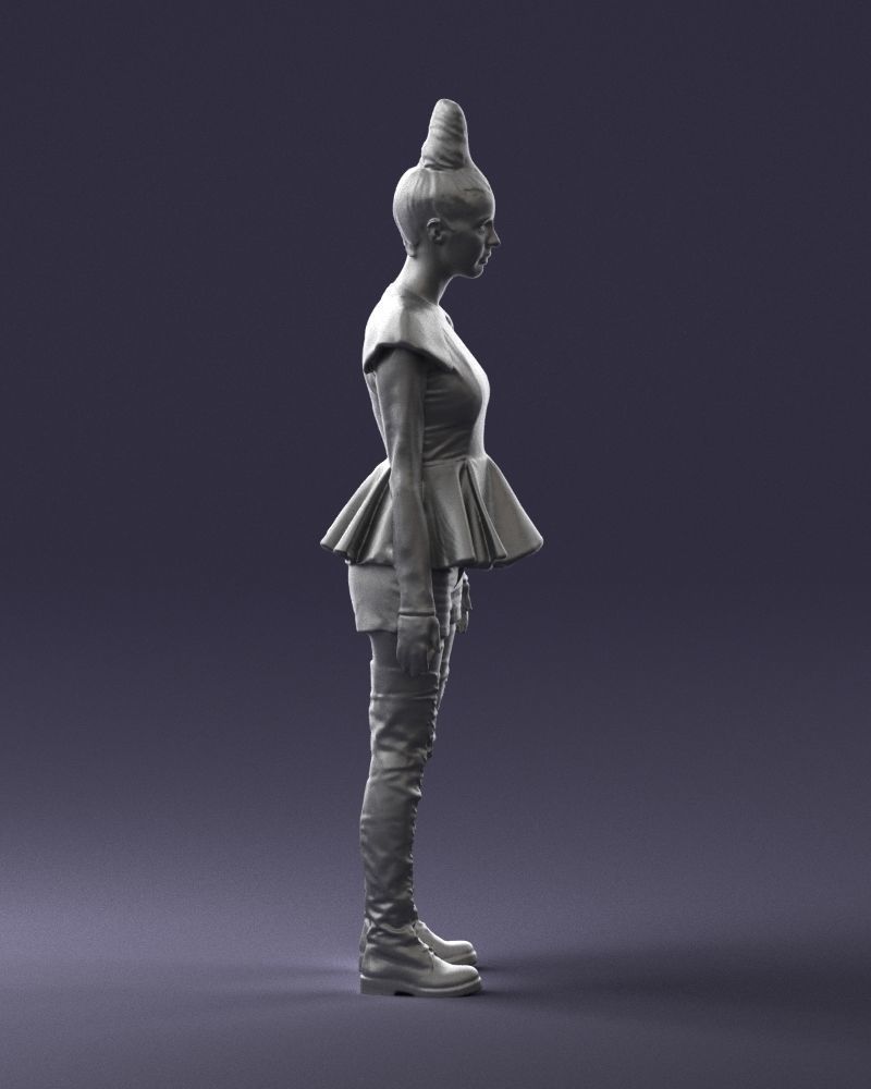 Glamorous brunette in a dress and boots 0223 3D Print Ready 3D print model_13