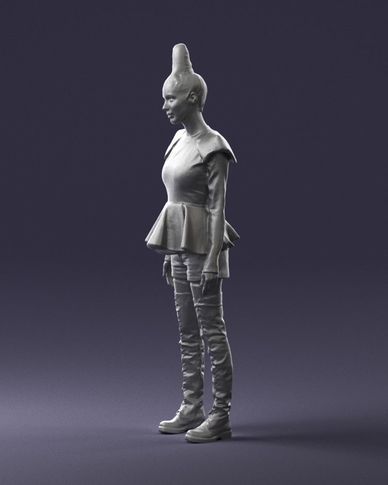 Glamorous brunette in a dress and boots 0223 3D Print Ready 3D print model_28