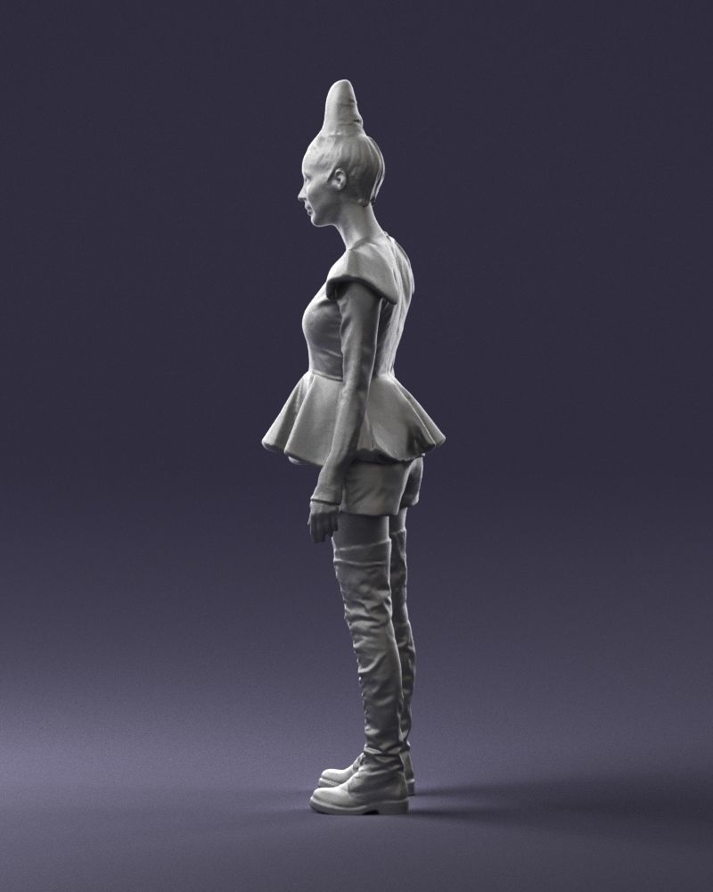 Glamorous brunette in a dress and boots 0223 3D Print Ready 3D print model_25