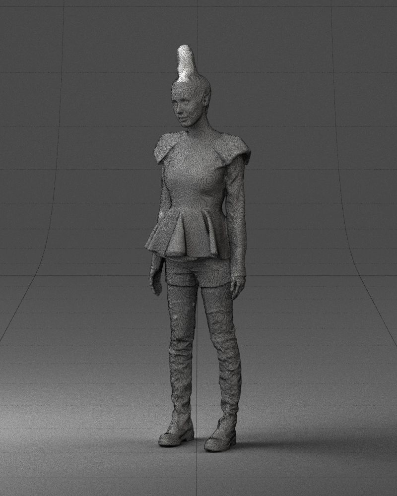 Glamorous brunette in a dress and boots 0223 3D Print Ready 3D print model_32