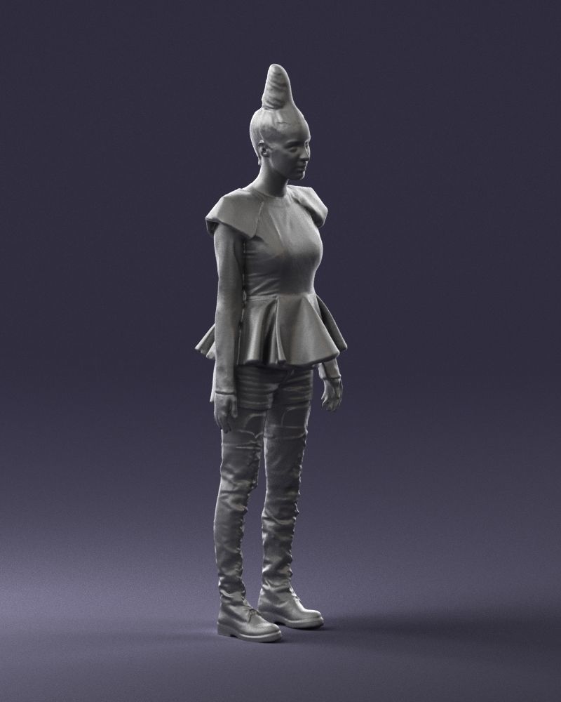 Glamorous brunette in a dress and boots 0223 3D Print Ready 3D print model_10