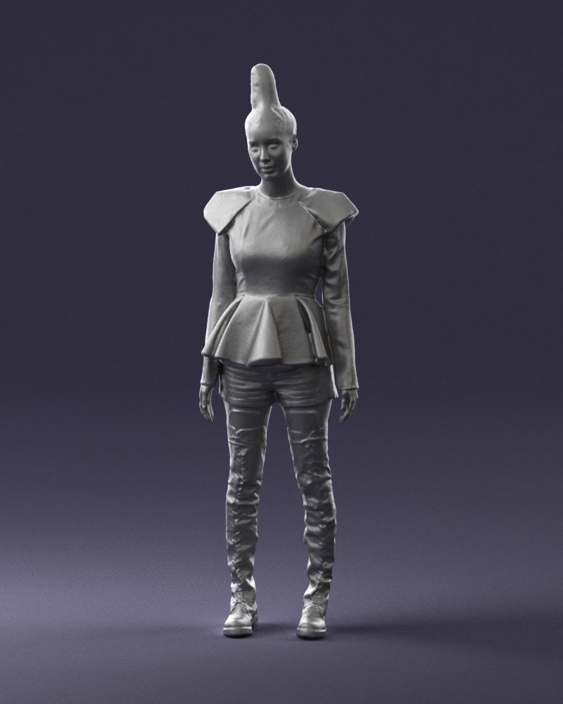 Glamorous brunette in a dress and boots 0223 3D Print Ready 3D print model_34