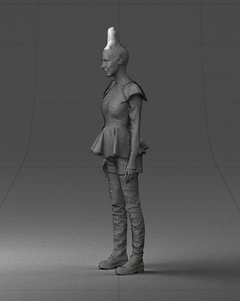 Glamorous brunette in a dress and boots 0223 3D Print Ready 3D print model_29