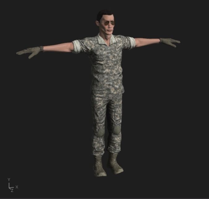 US Marine Free low-poly 3D model_0