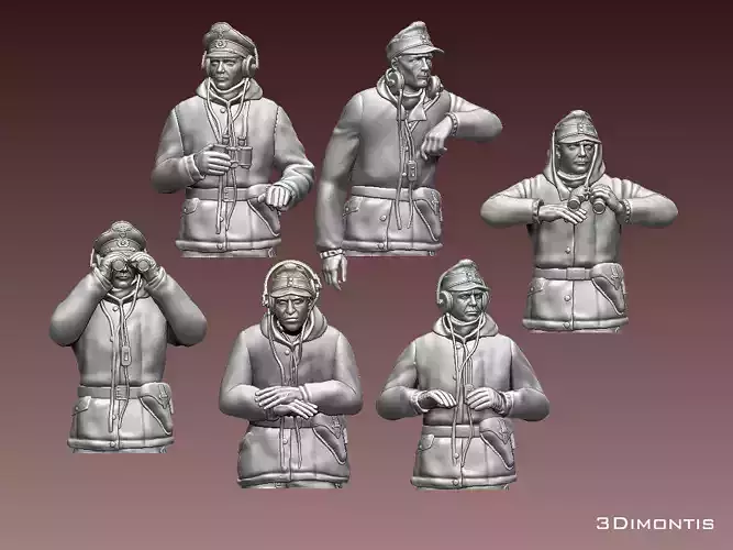 German tank crew 3D print model