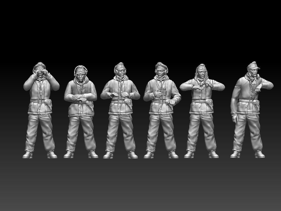 German tank crew 3D print model_22