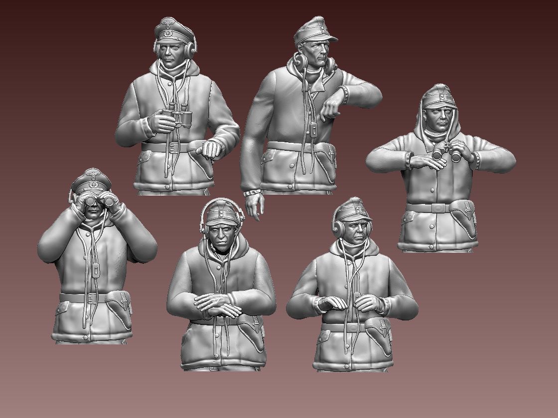 German tank crew 3D print model_41