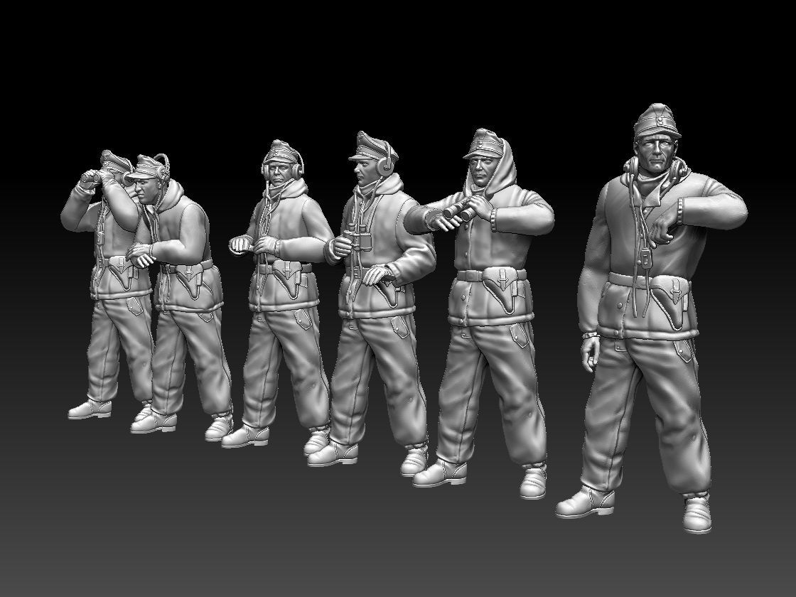 German tank crew 3D print model_3