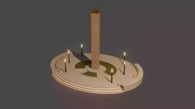Monument obelisk with candles