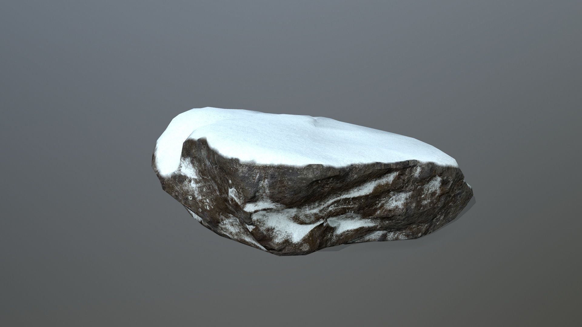 Rock Set with snow Low-poly 3D model_2