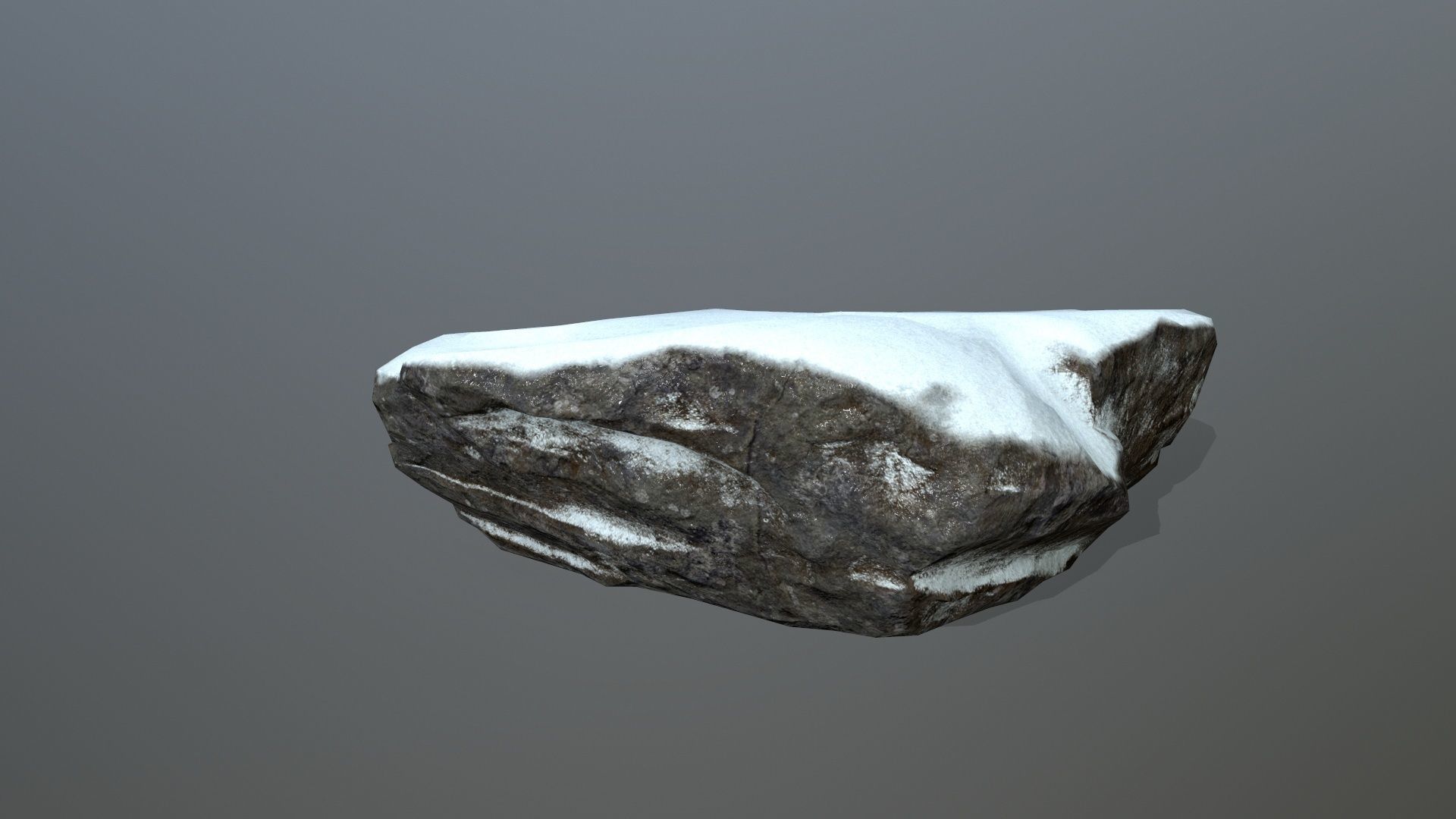 Rock Set with snow Low-poly 3D model_3