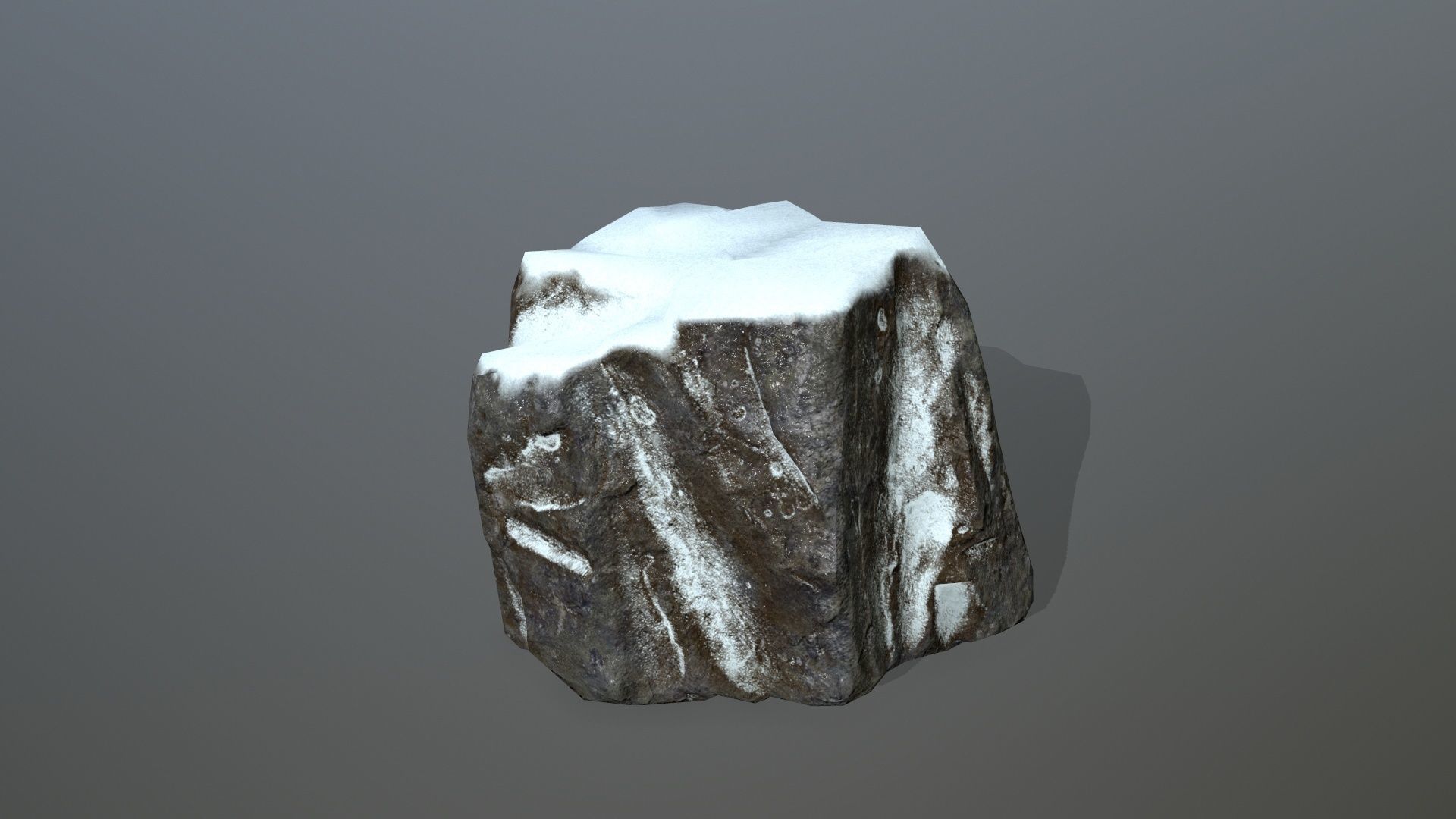 Rock Set with snow Low-poly 3D model_11