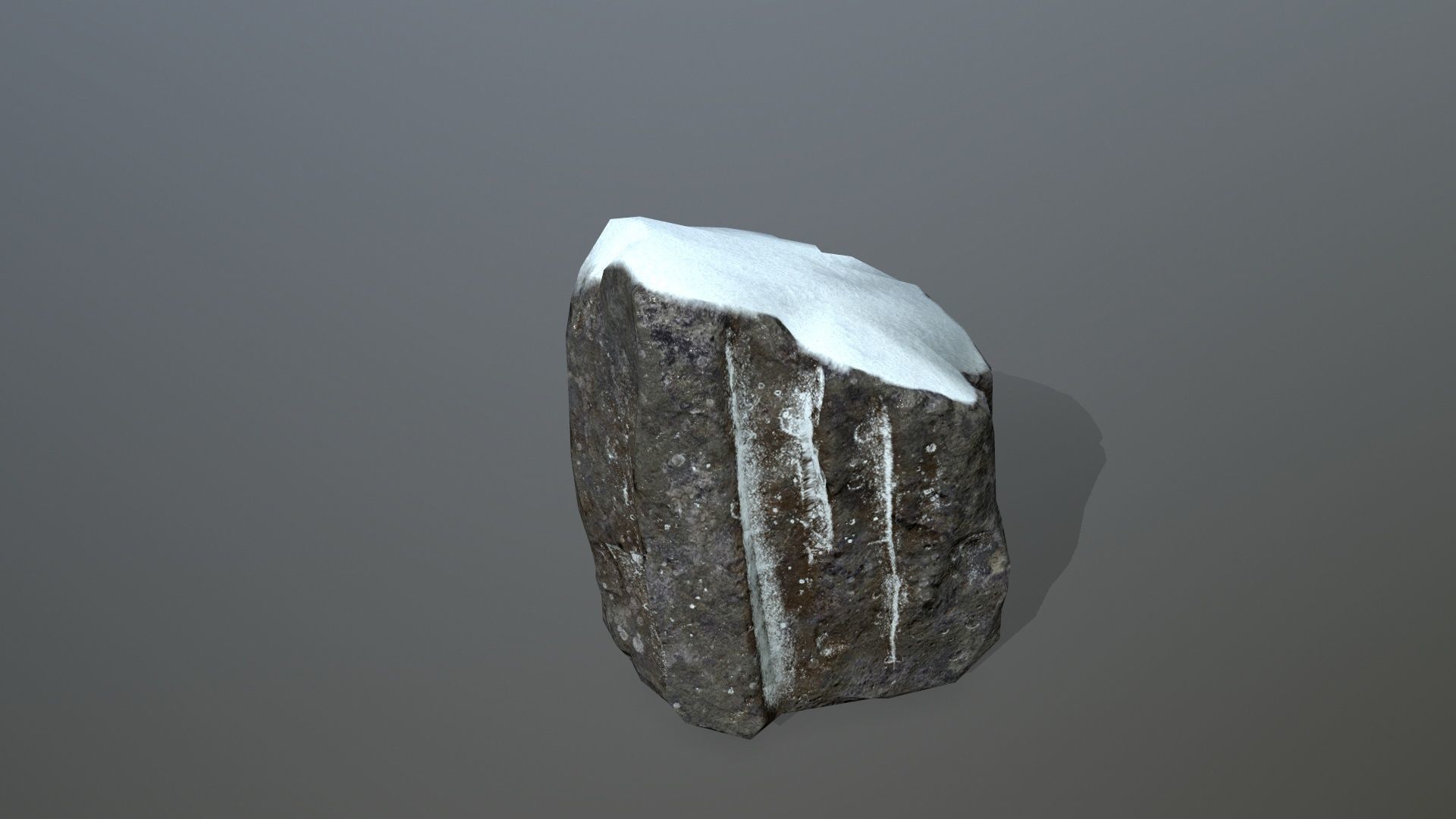 Rock Set with snow Low-poly 3D model_9