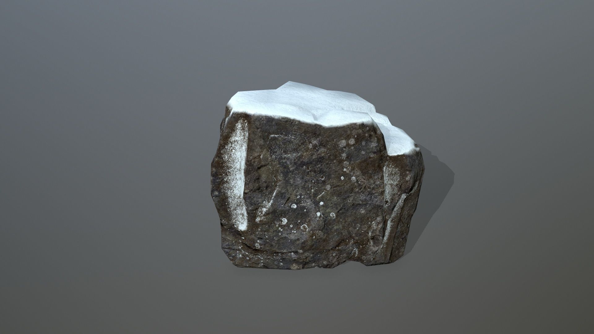 Rock Set with snow Low-poly 3D model_12