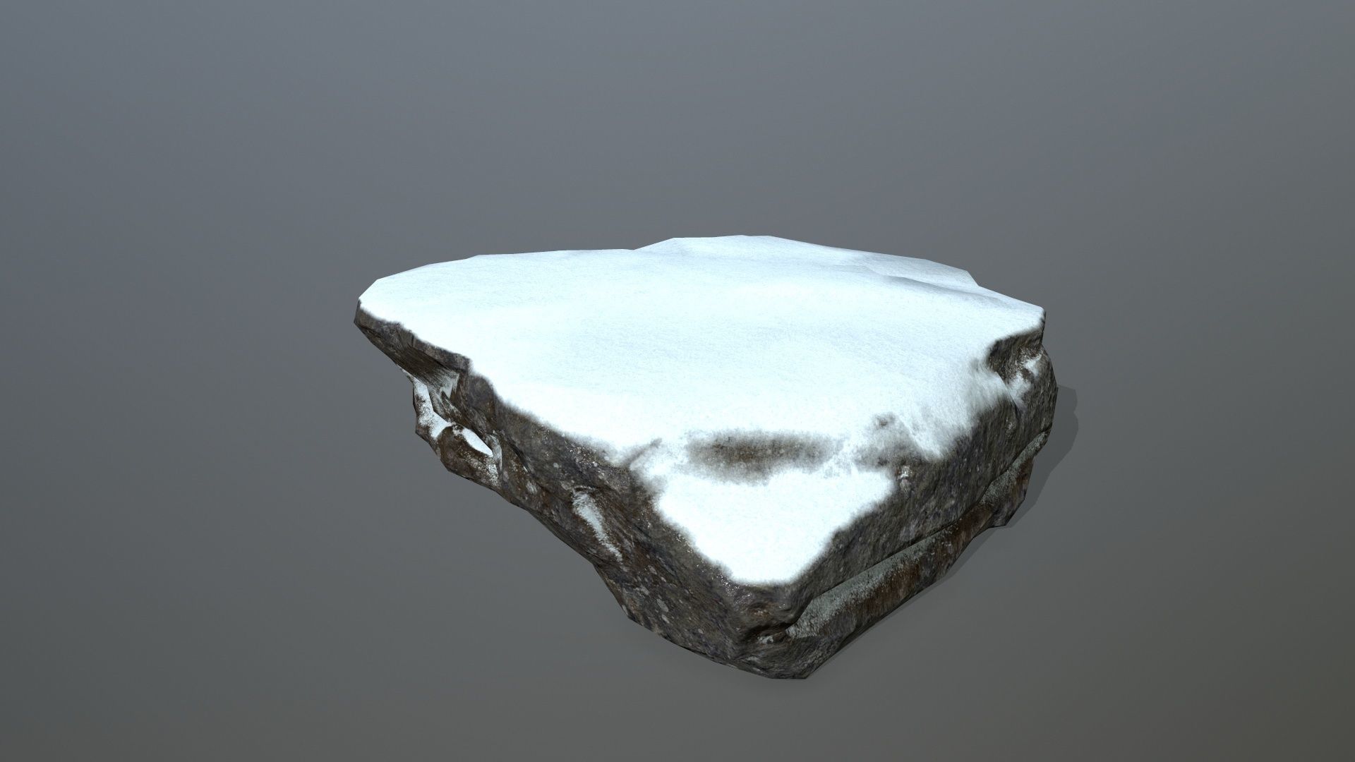 Rock Set with snow Low-poly 3D model_4