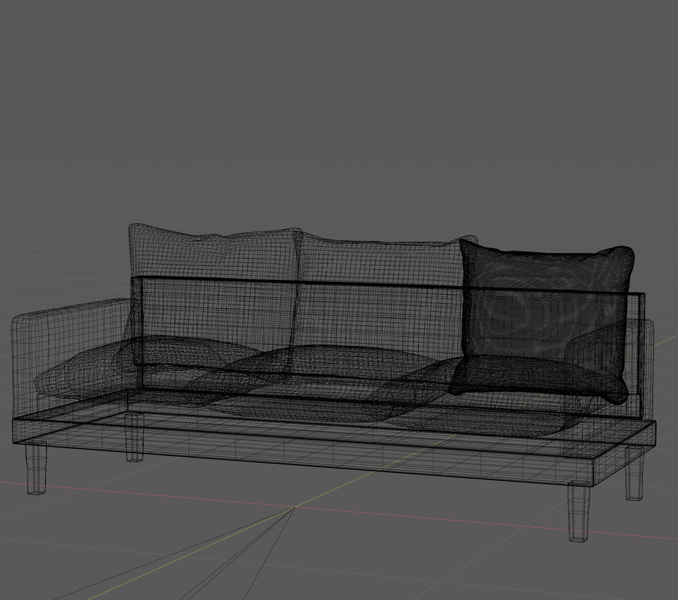 Midcentury Leather Sofa Modular 3D model_2