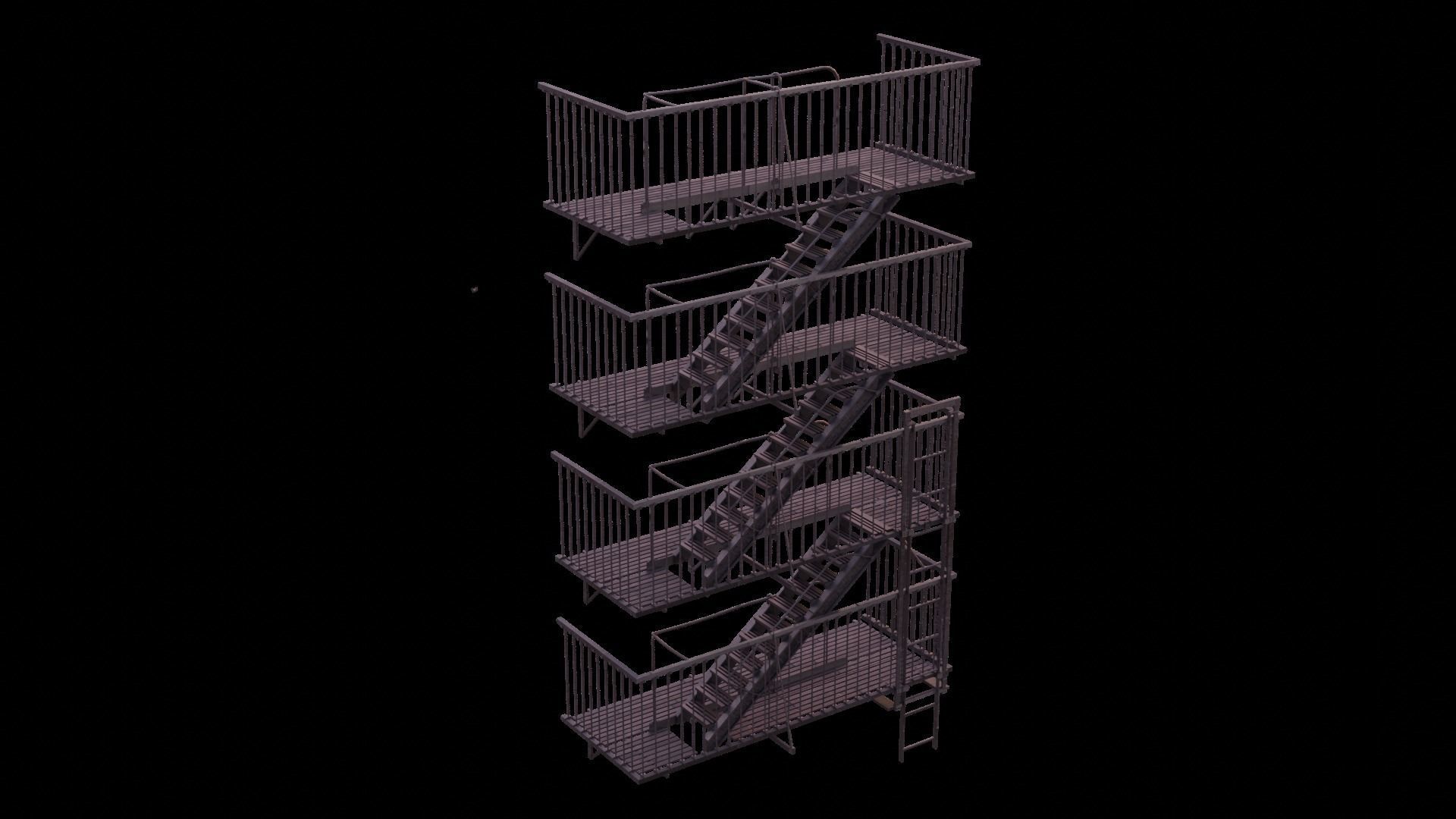 Fire Escape Asset 3D model_4
