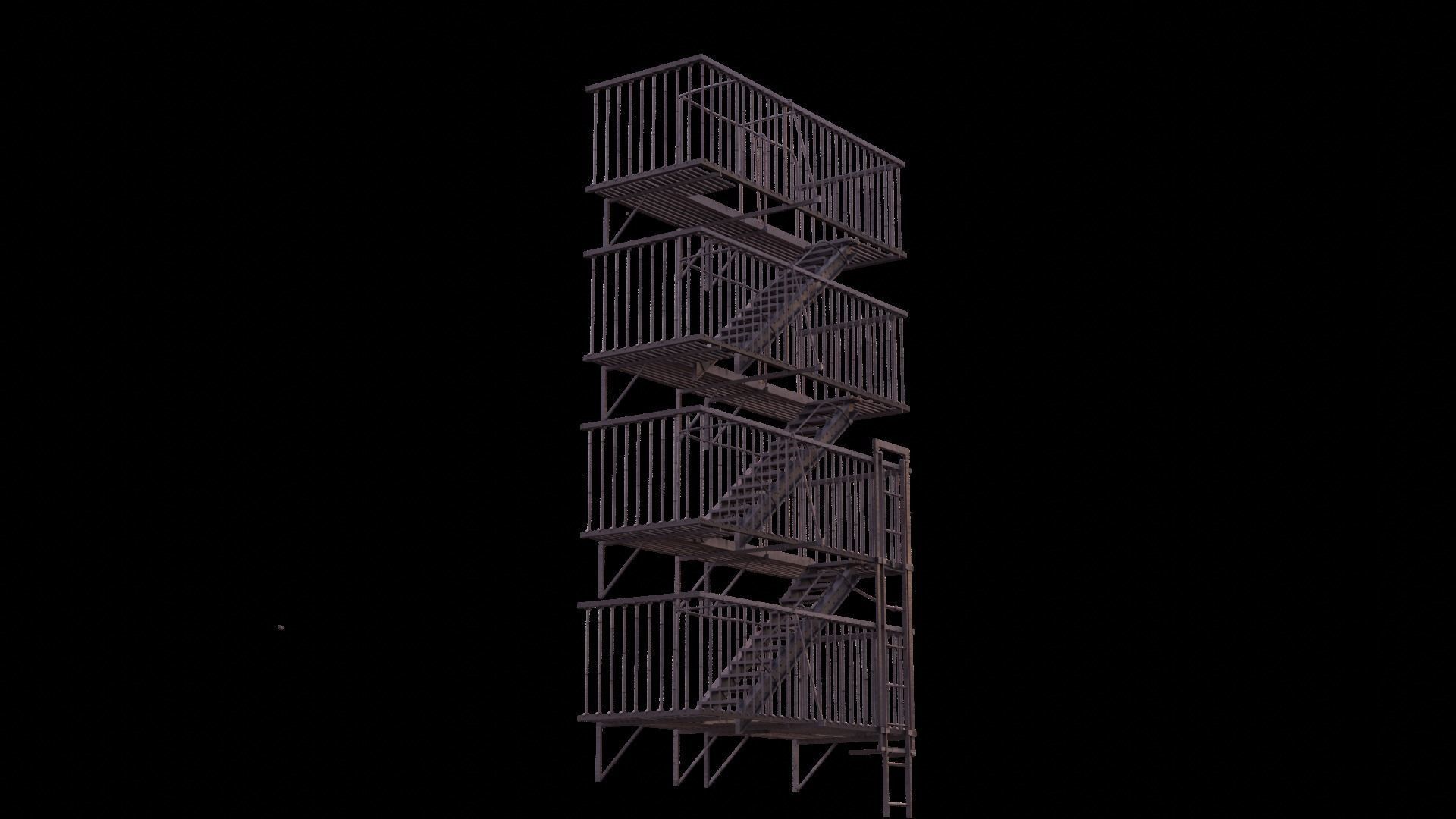 Fire Escape Asset 3D model_5