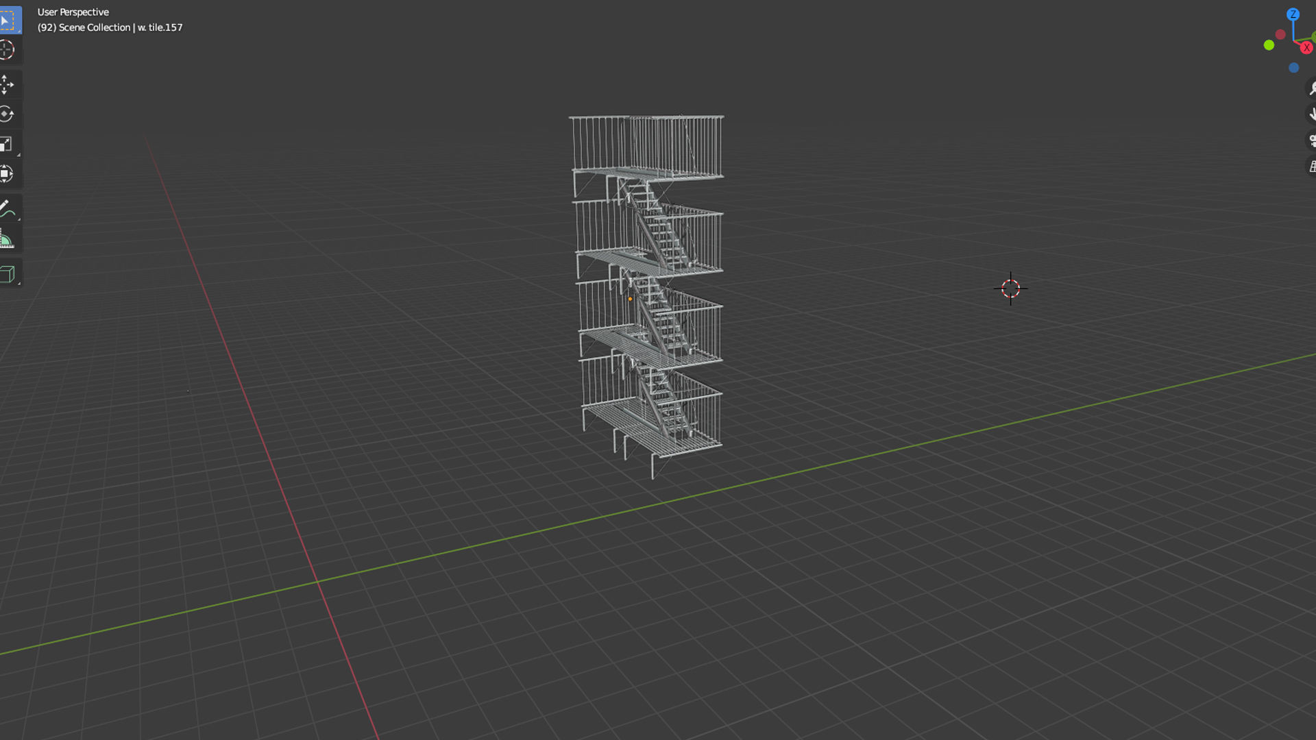Fire Escape Asset 3D model_2