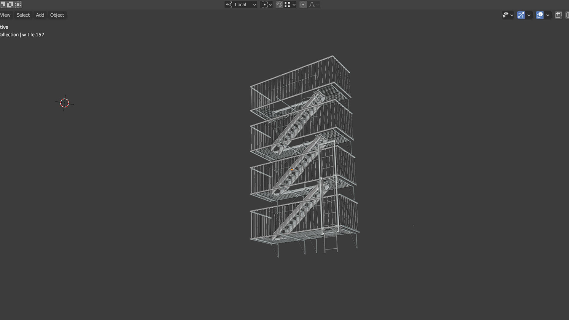 Fire Escape Asset 3D model_3