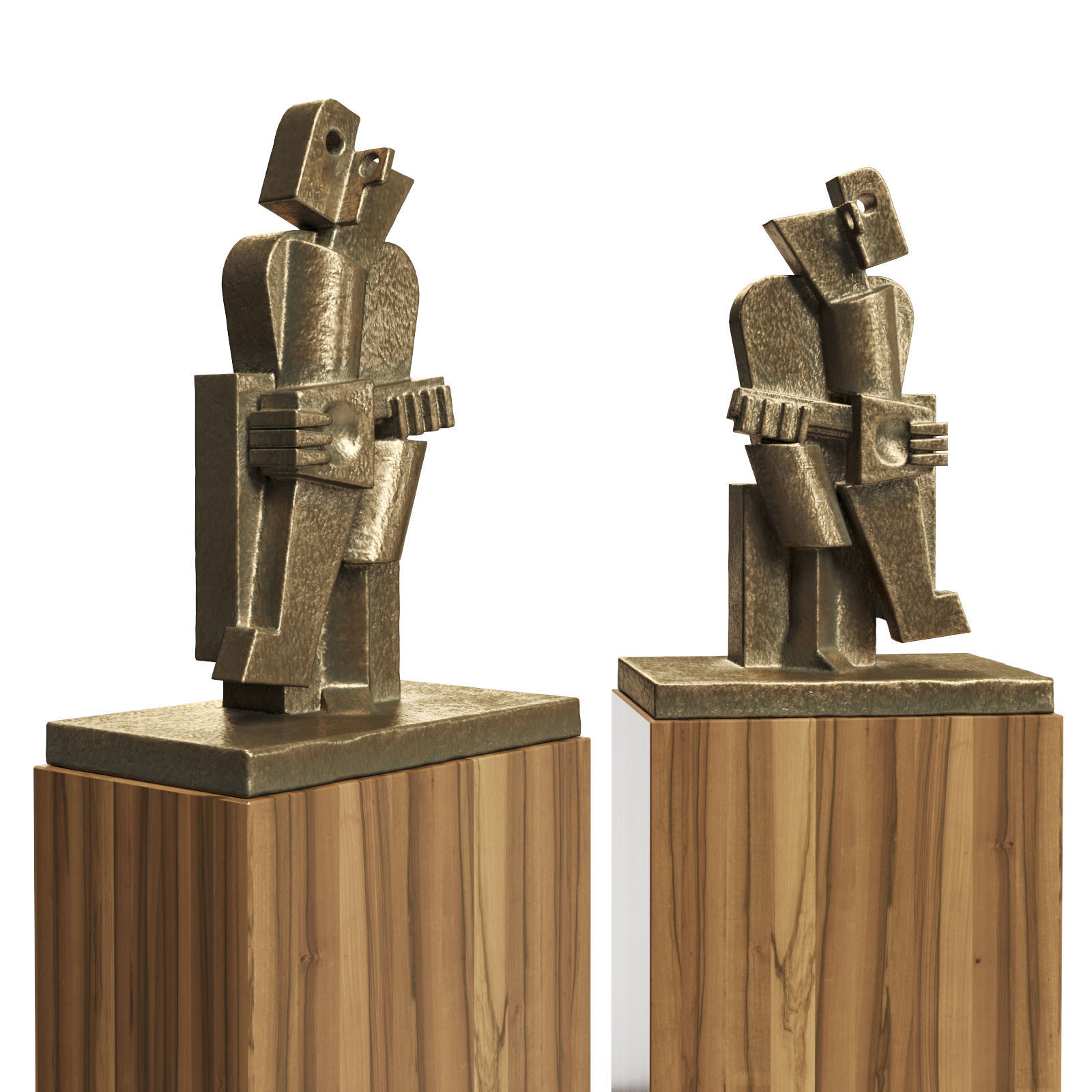 Abstract cubist sculpture 3D model_1