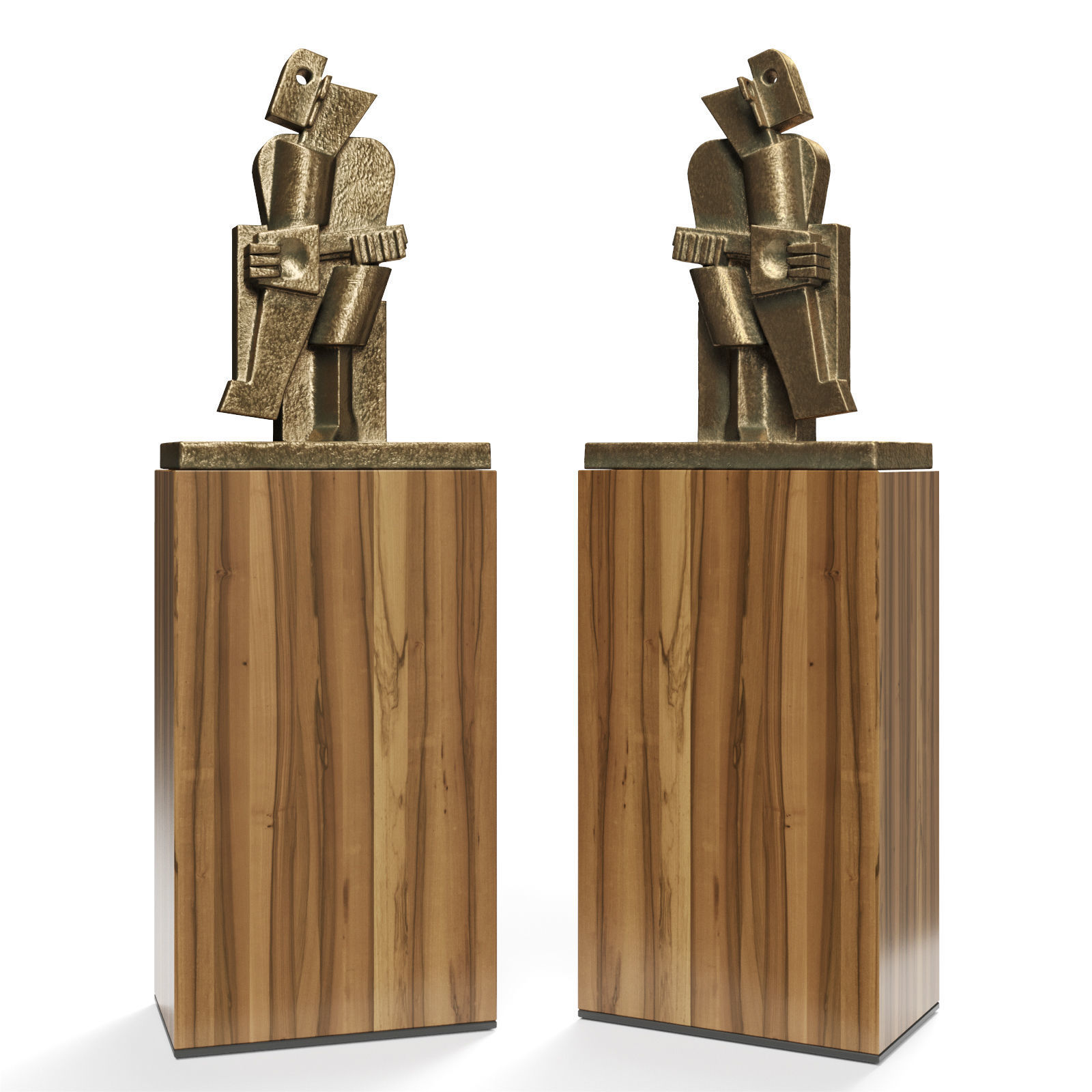 Abstract cubist sculpture 3D model_2