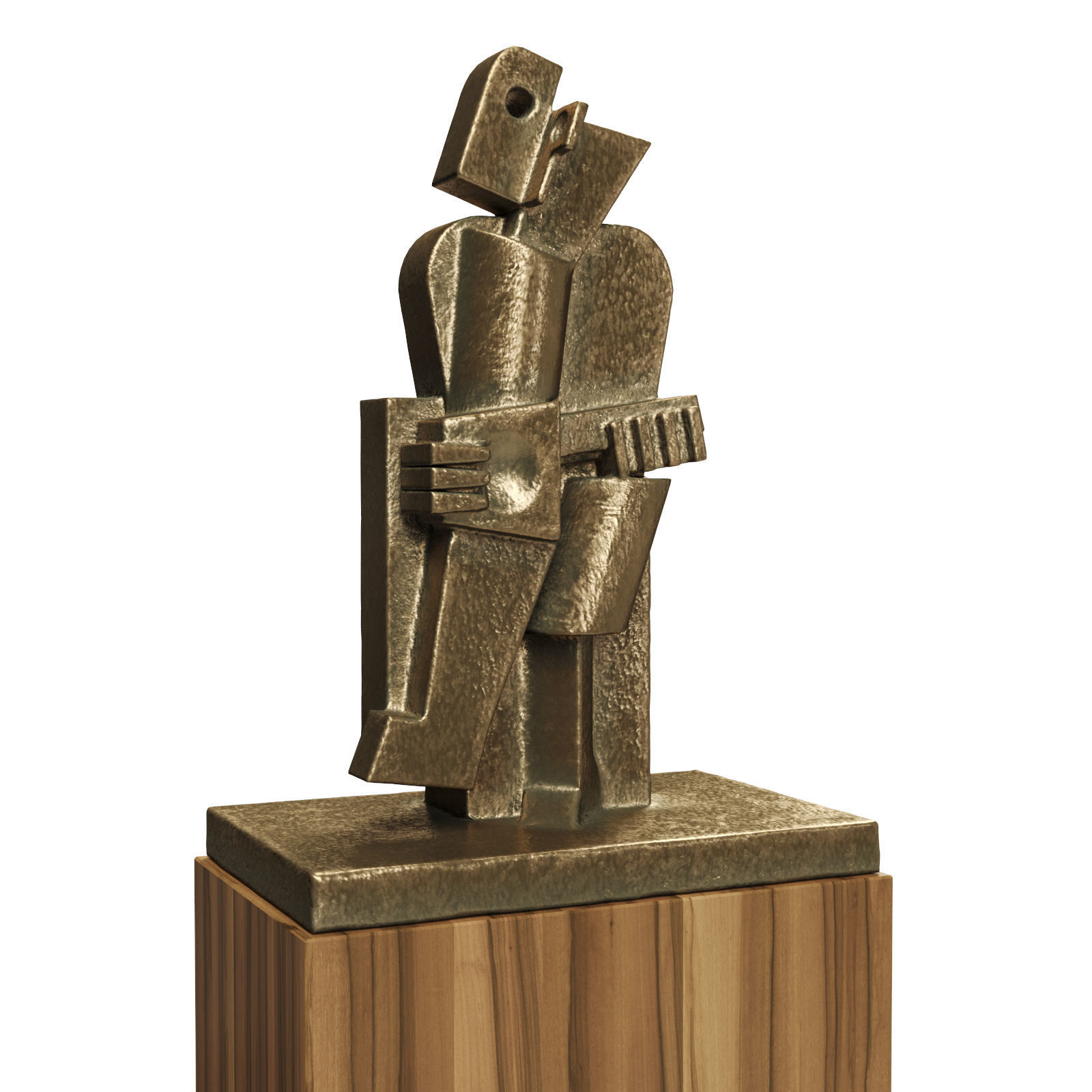 Abstract cubist sculpture 3D model_3