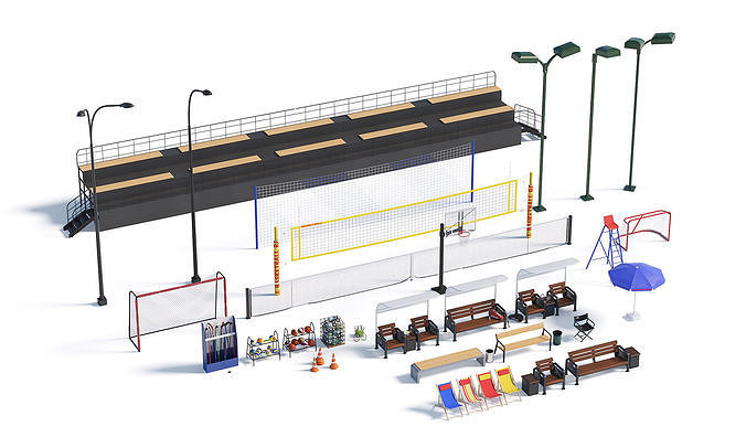 Sports furniture and gates Hq 3D model