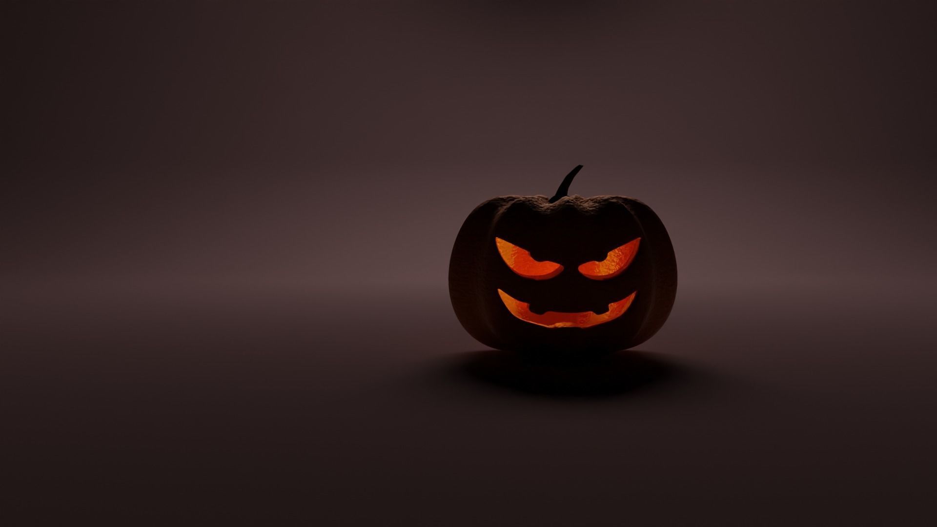 Jack-o-lantern halloween pumpkin 3D model_4
