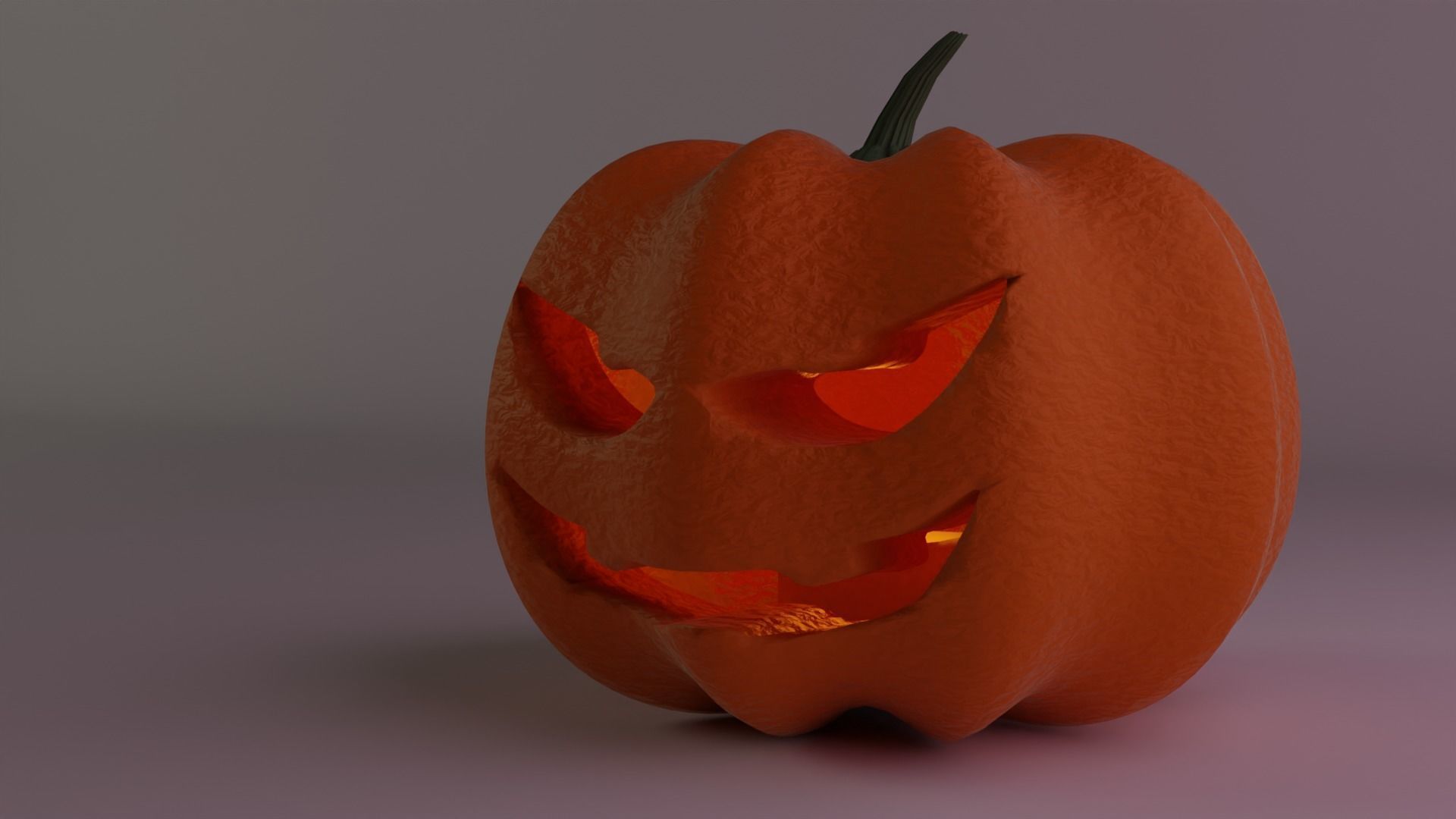 Jack-o-lantern halloween pumpkin 3D model_2