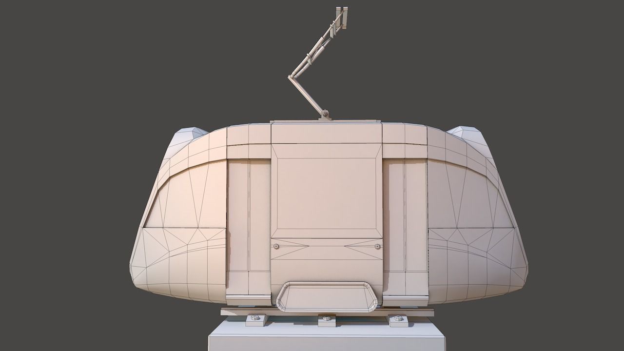 Modern Tram Low-poly 3D model_6