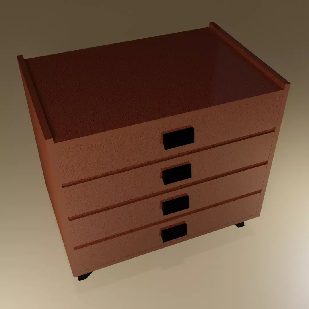 Soviet chest of drawers 3D model_0