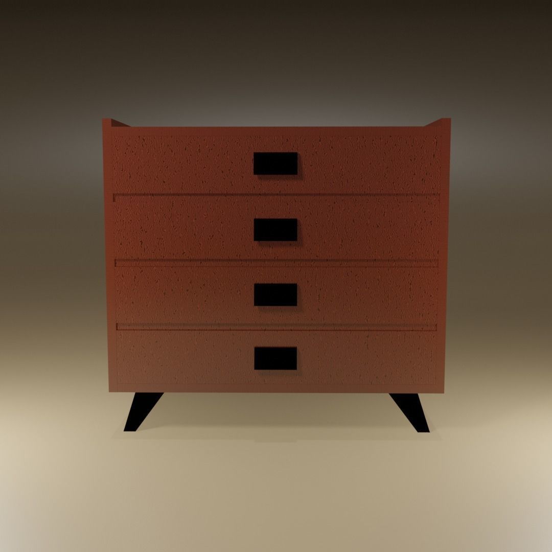 Soviet chest of drawers 3D model_6