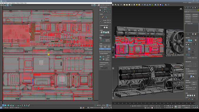 Sci-Fi Architecture Panels Kit Vol 03 Walls-PBR Low-poly 3D model 6