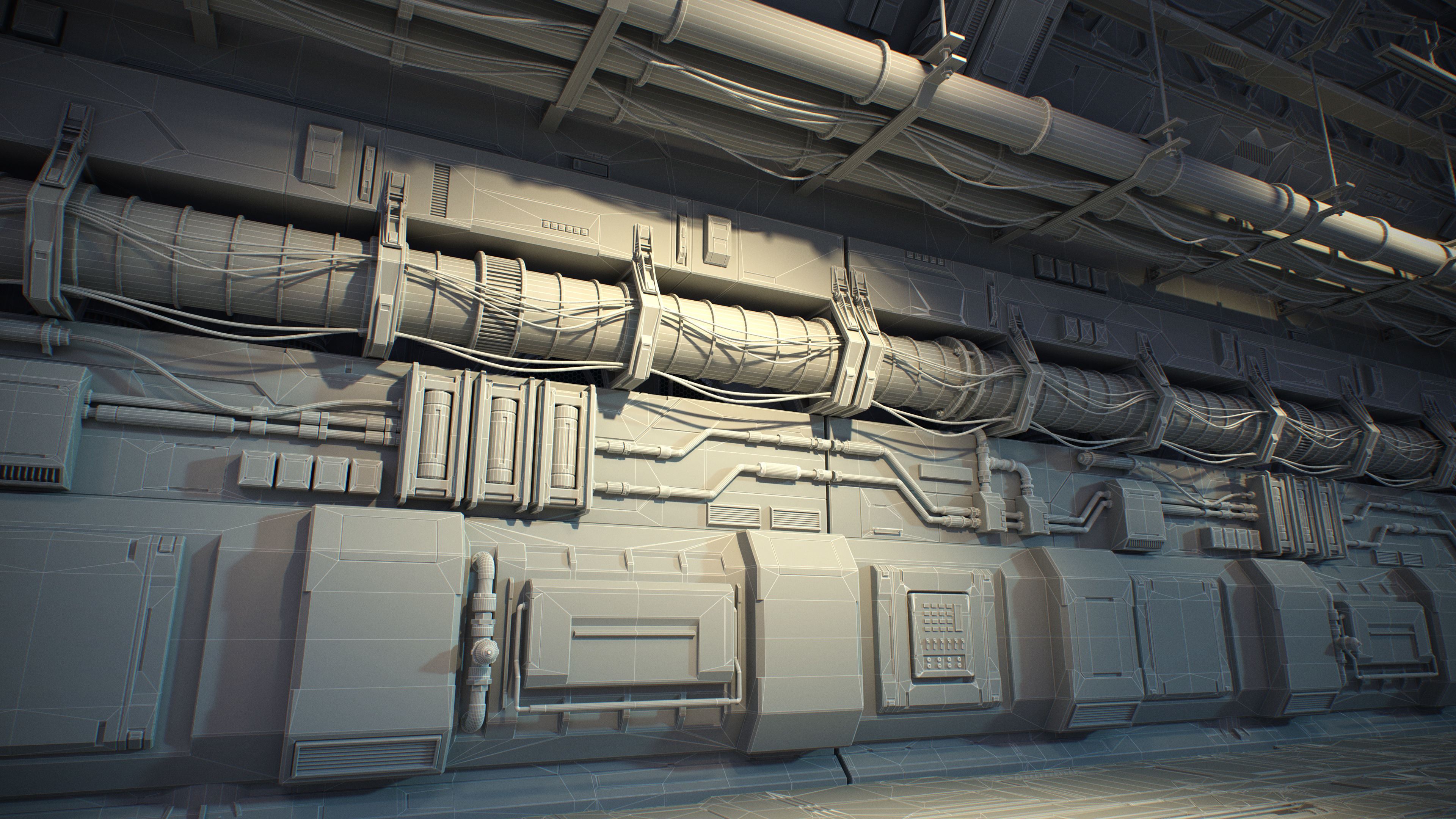 Sci-Fi Architecture Panels Kit Vol 03 Walls-PBR Low-poly 3D model_12