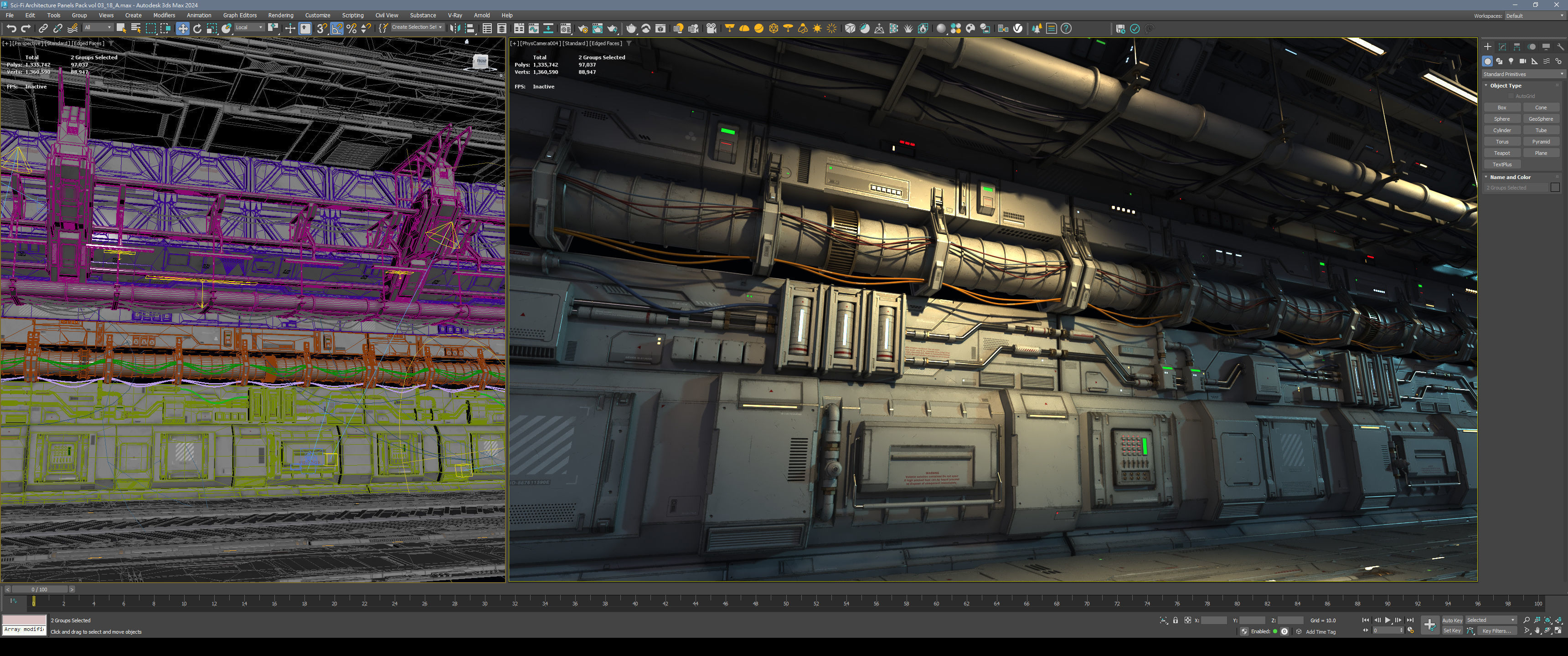 Sci-Fi Architecture Panels Kit Vol 03 Walls-PBR Low-poly 3D model_13