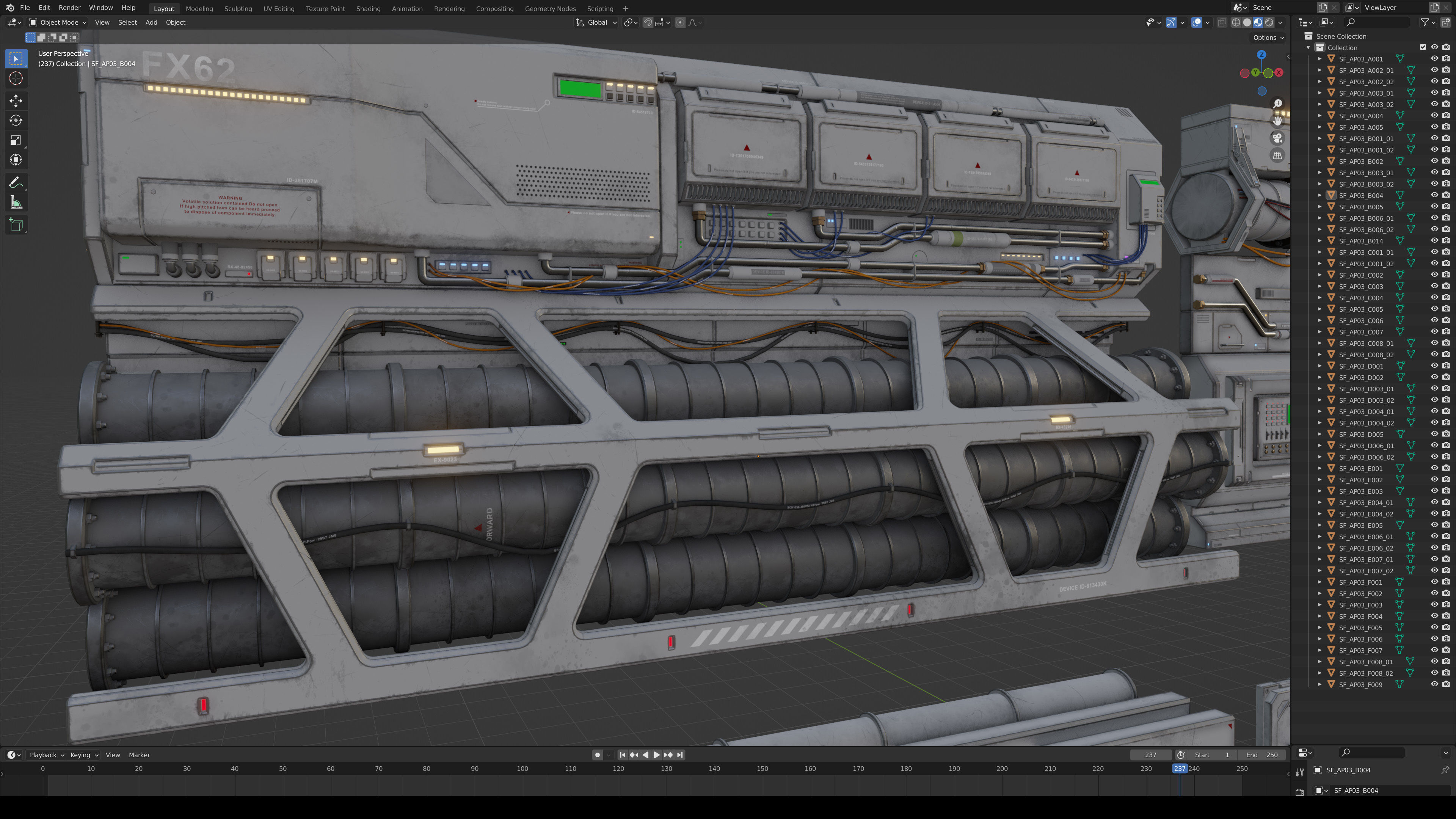 Sci-Fi Architecture Panels Kit Vol 03 Walls-PBR Low-poly 3D model_7
