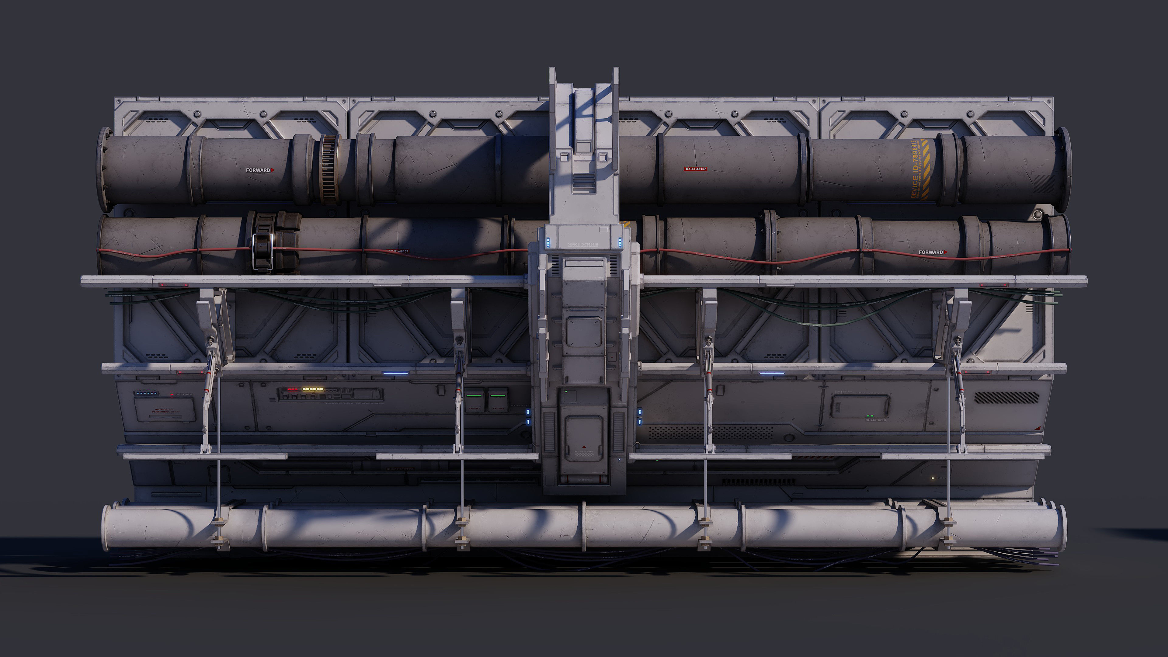 Sci-Fi Architecture Panels Kit Vol 03 Walls-PBR Low-poly 3D model_30