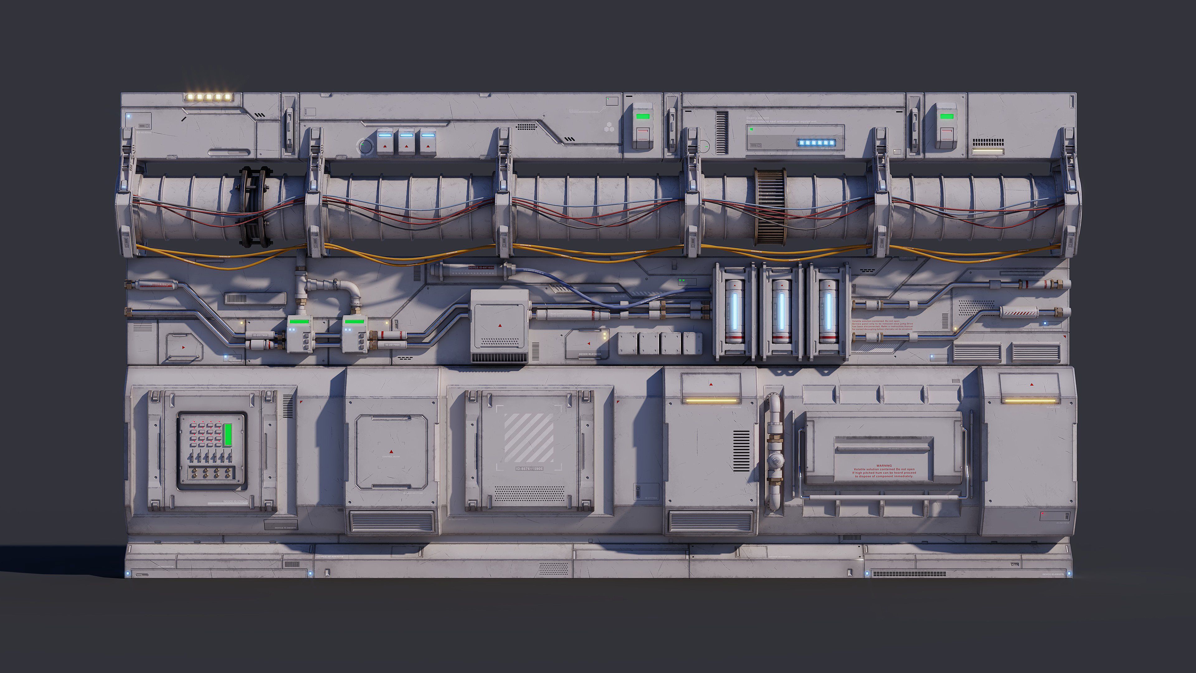 Sci-Fi Architecture Panels Kit Vol 03 Walls-PBR Low-poly 3D model_14