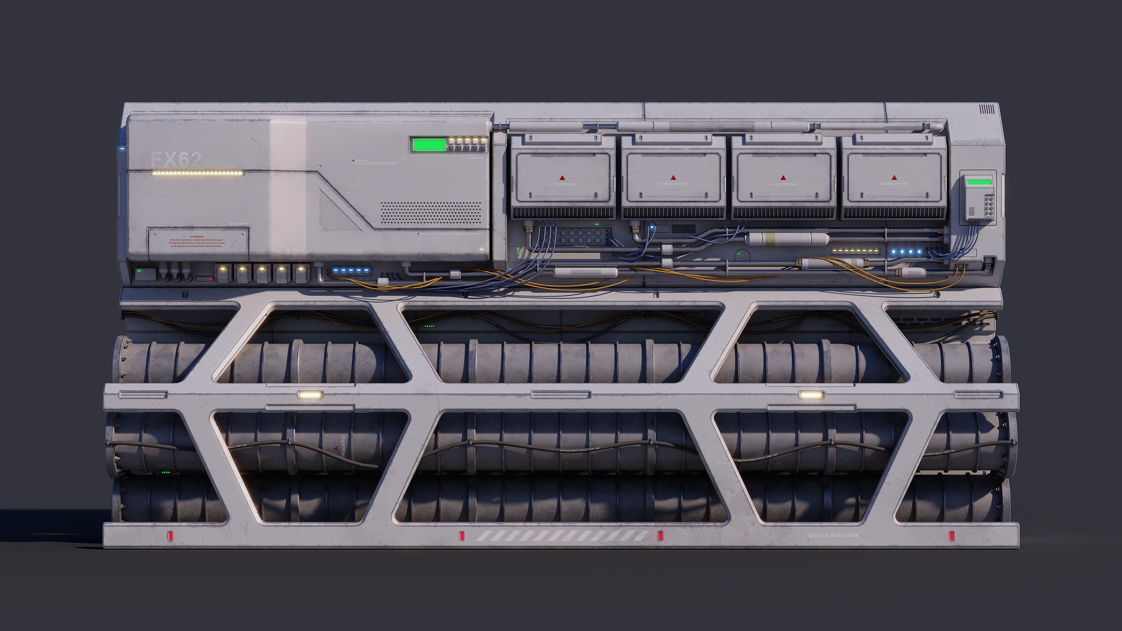 Sci-Fi Architecture Panels Kit Vol 03 Walls-PBR Low-poly 3D model_17