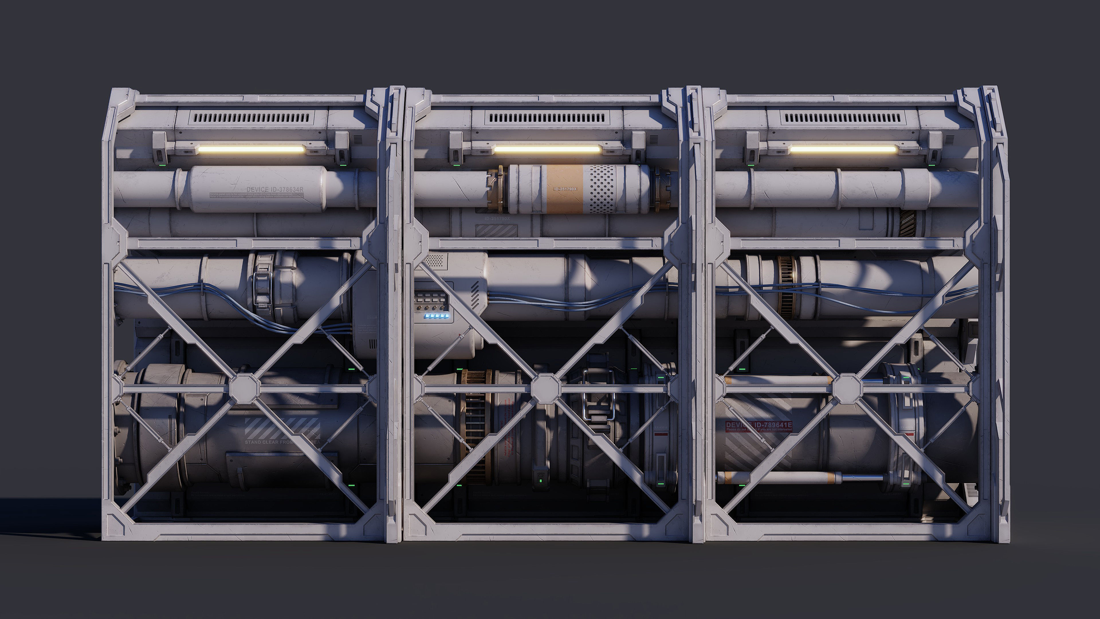 Sci-Fi Architecture Panels Kit Vol 03 Walls-PBR Low-poly 3D model_33