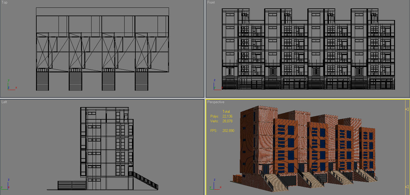 Modern Townhouse Building 1 3D model_10