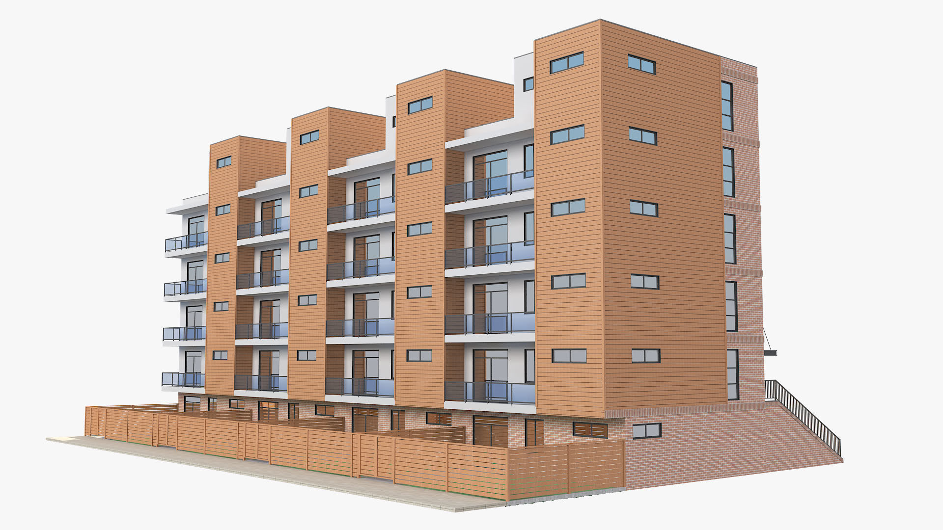 Modern Townhouse Building 1 3D model_13
