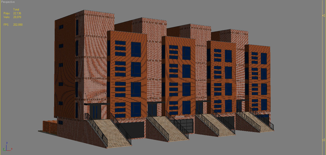 Modern Townhouse Building 1 3D model_9