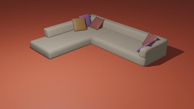 Sofa and Table Low-poly 3D model